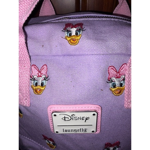 Loungefly Disney Daisy Duck AOP Sensational 6 Canvas Mini Backpack - Picture 3 of 12